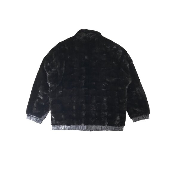 Vintage Unisex Black Reversible Genuine Mink Finland Origin Fur/Leather Jacket - Picture 2 of 11